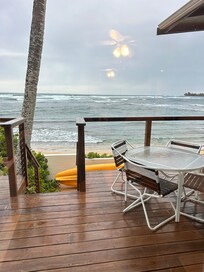 view of the beach from the house