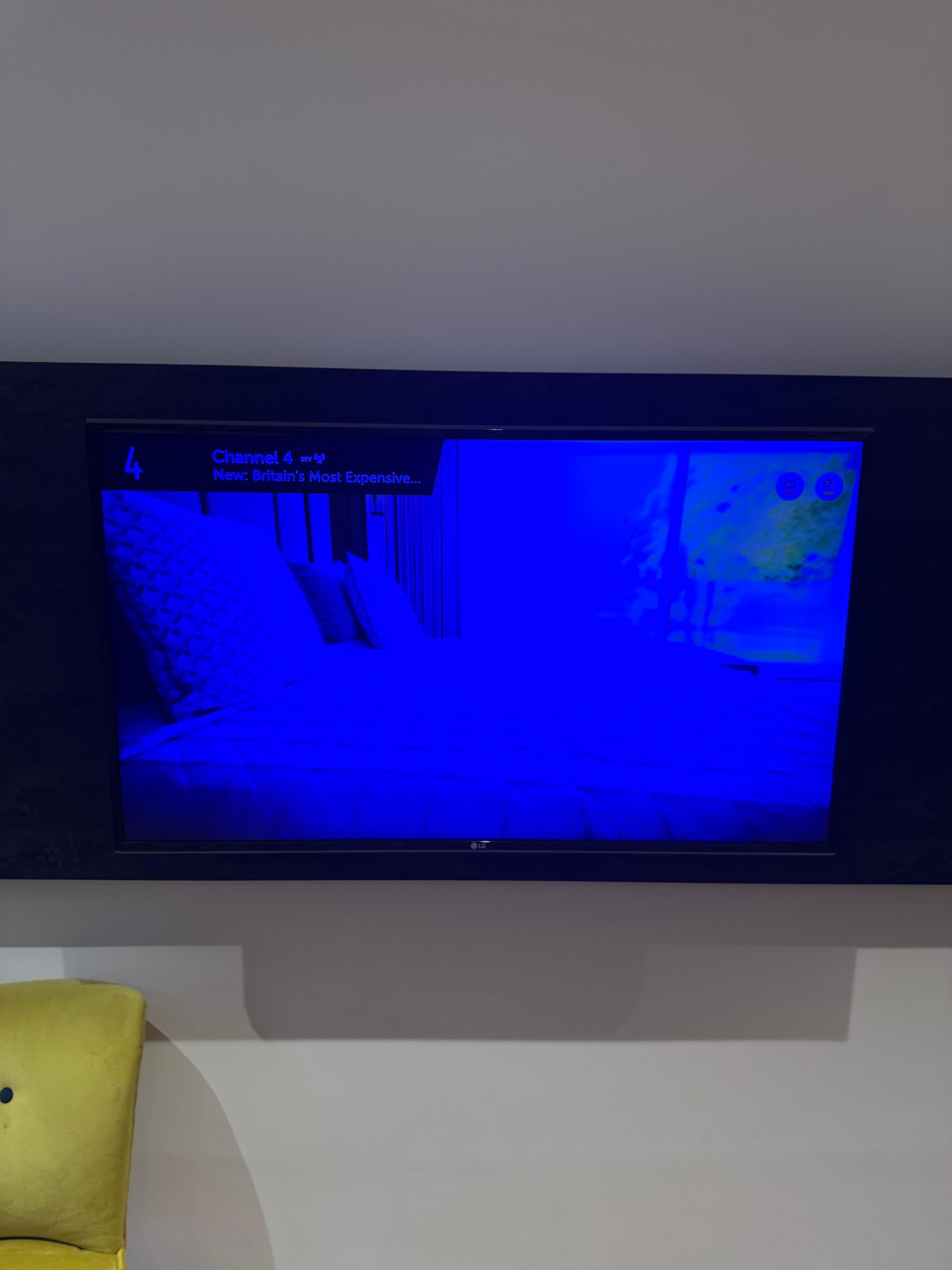 TV was constantly blue. 