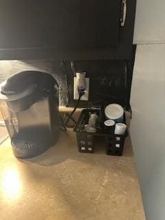 Wires for lights running into outlet in Kitchen.