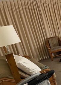 Kids were on the photo so I had to cut it. As you can see it is REALLY run down! In that one chair was still food leftover.