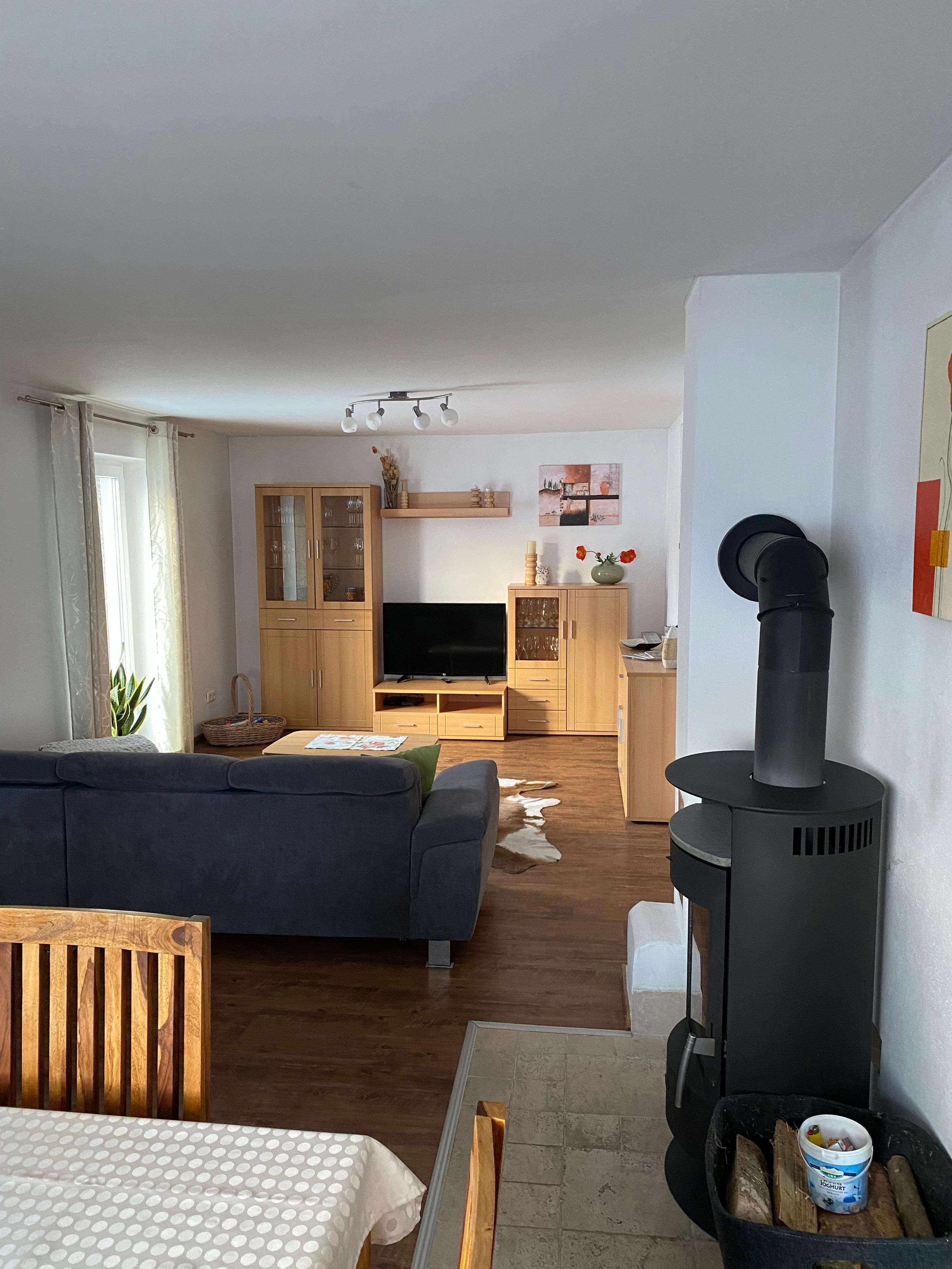 Schwedenofen im Ess-/Wohnbereich