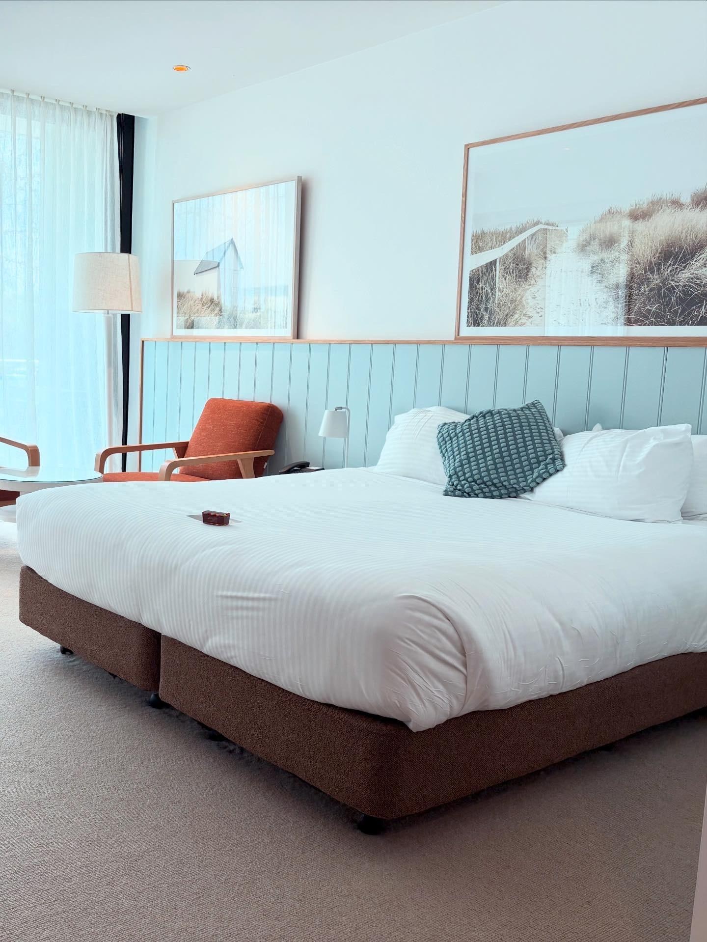 Beautiful bed and spacious coastal themed rooms