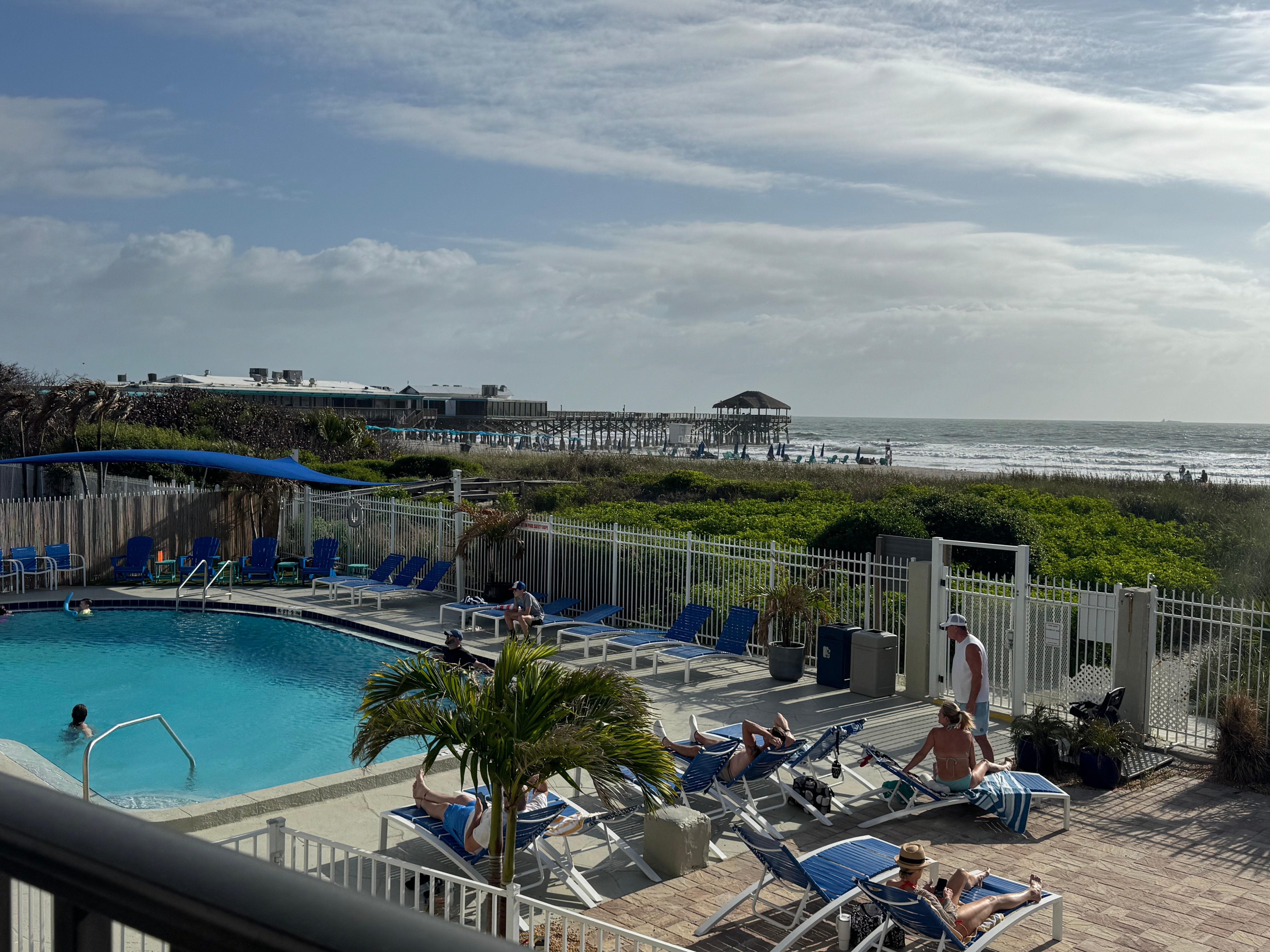 View of the pool/beach from main balcony