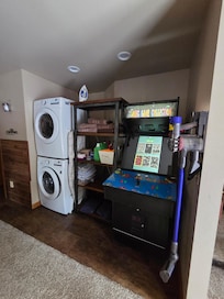 Downstairs arcade, pool table