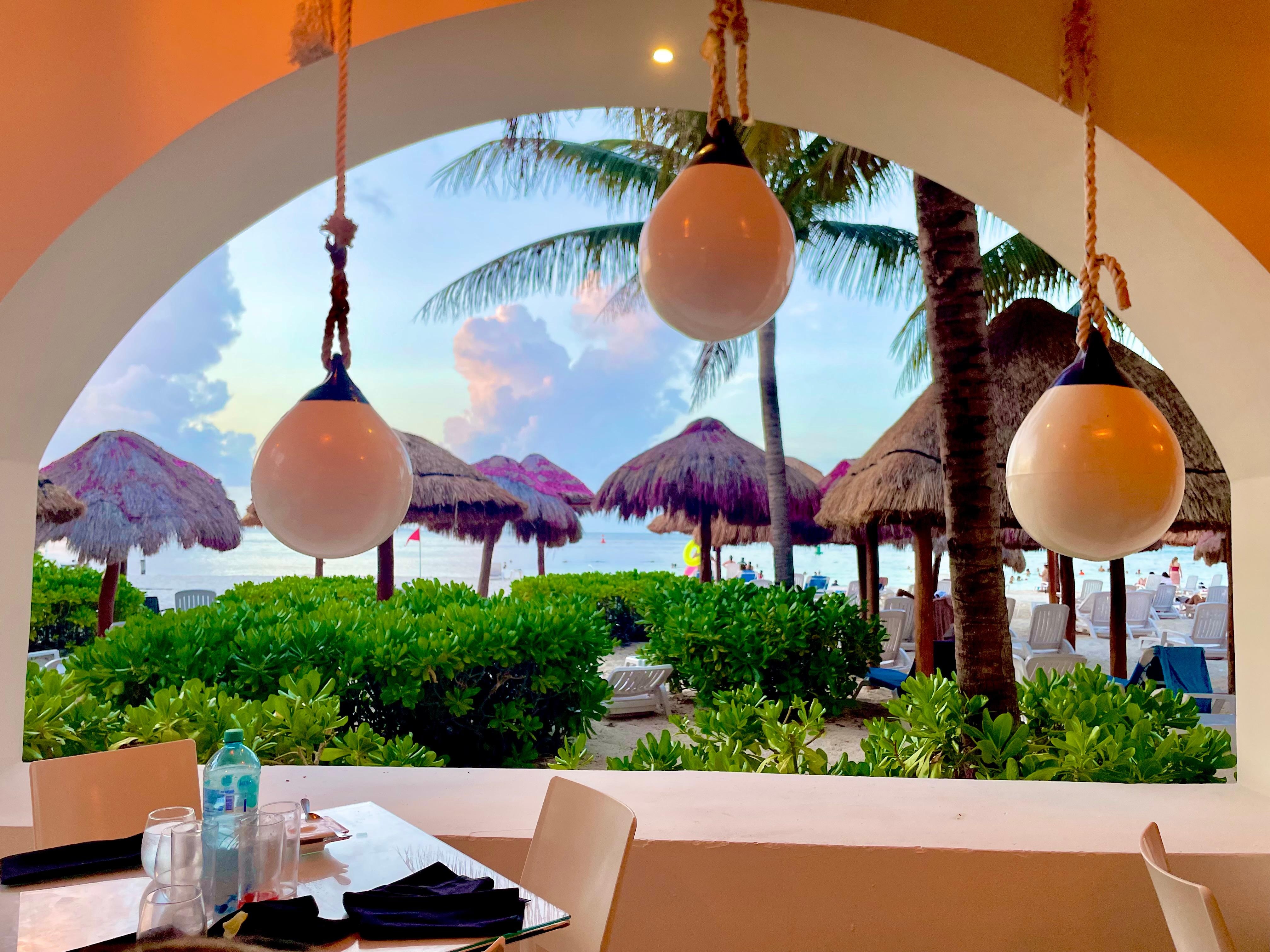 Beach front dining