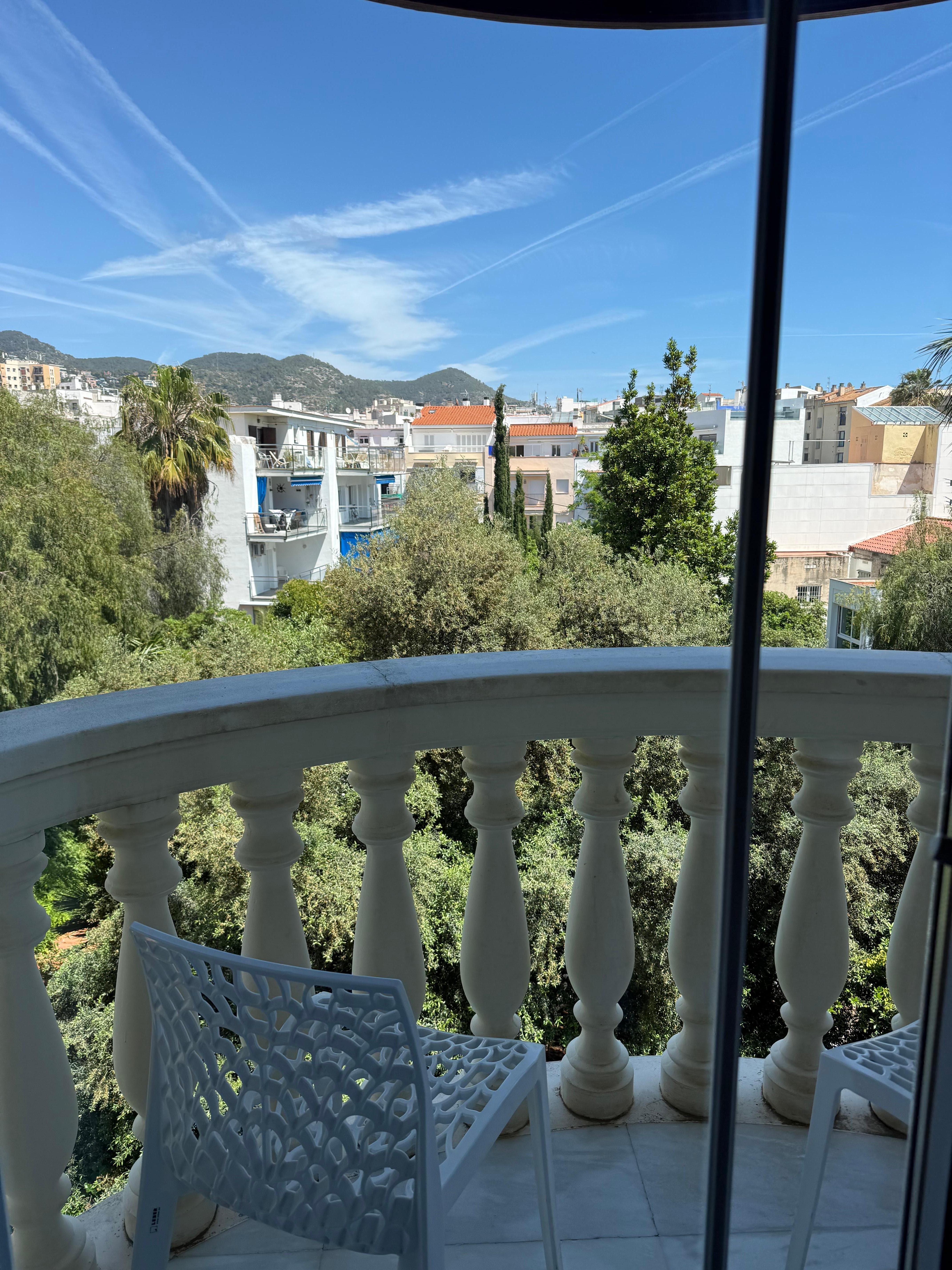 A view of town from the balcony 