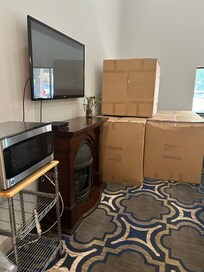 Boxes made up the lobby. Dont know why