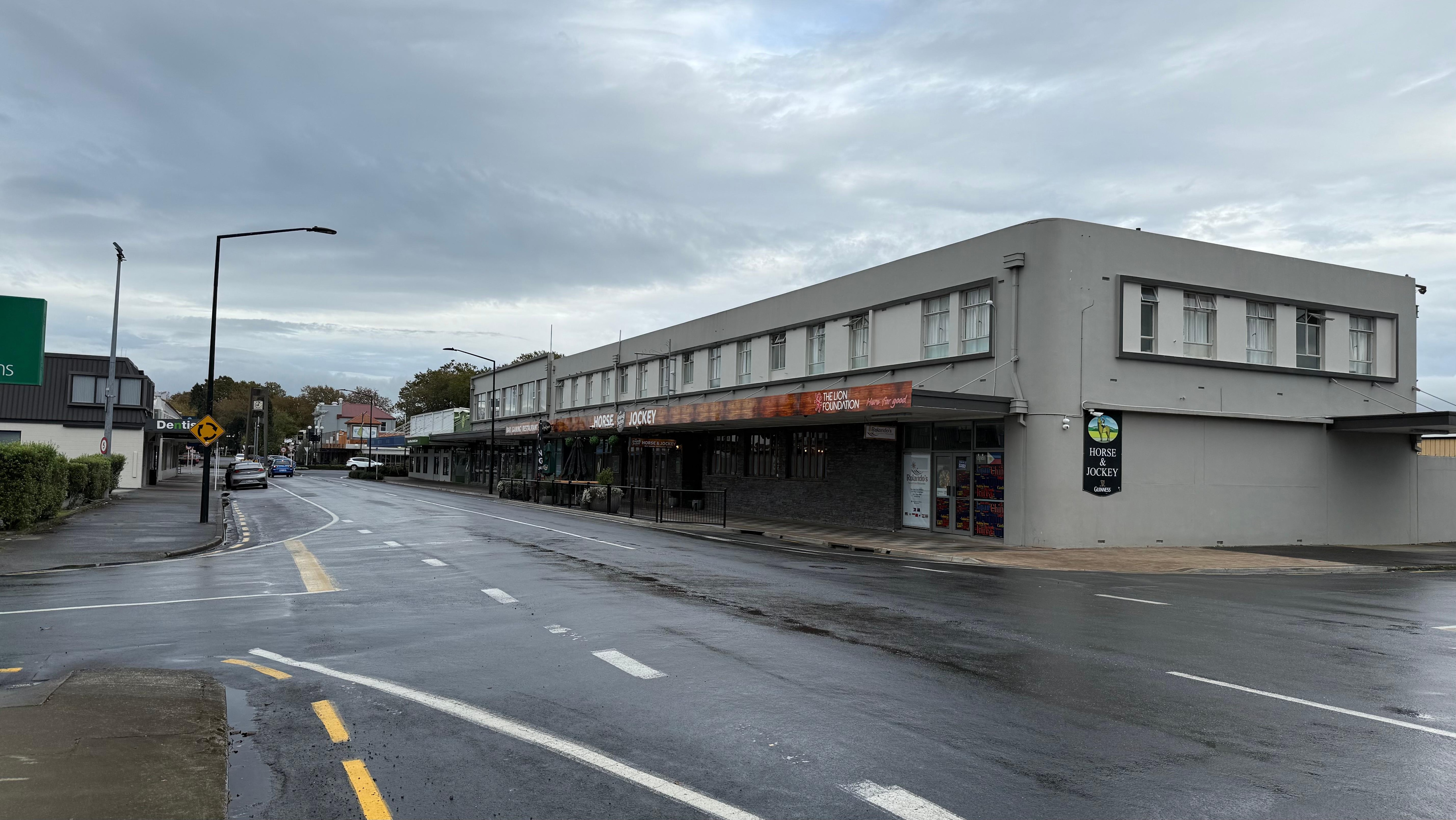 A view of the hotel frontage.