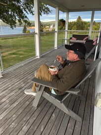 A deck, sheltered from the wind and offering a wonderful view.