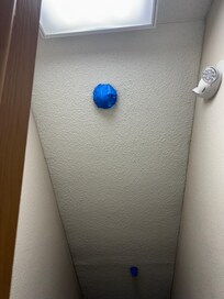 Taped over smoke detector in stairway