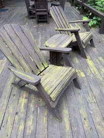 Adirondack chairs.