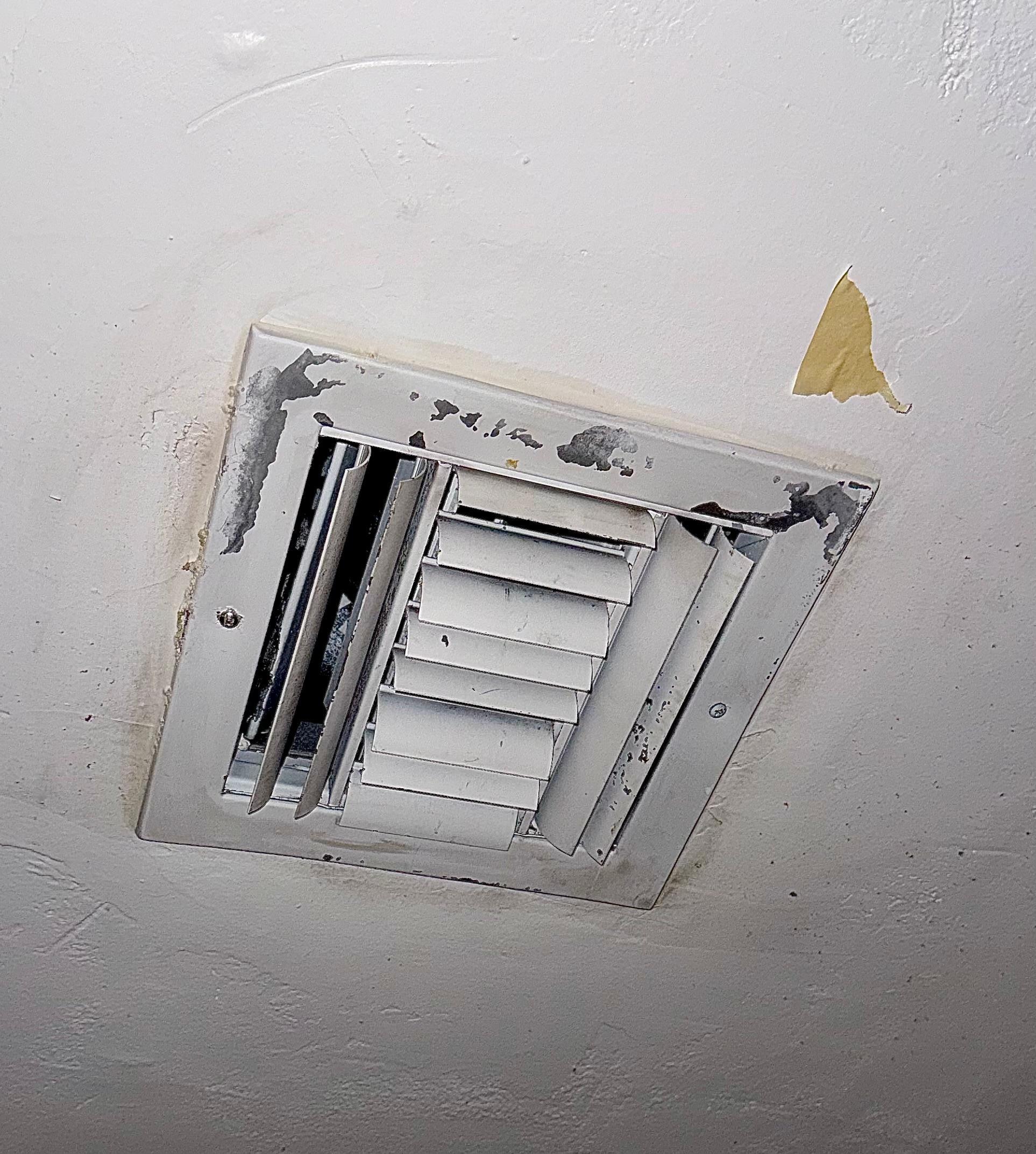 Falling plaster on ceiling. 