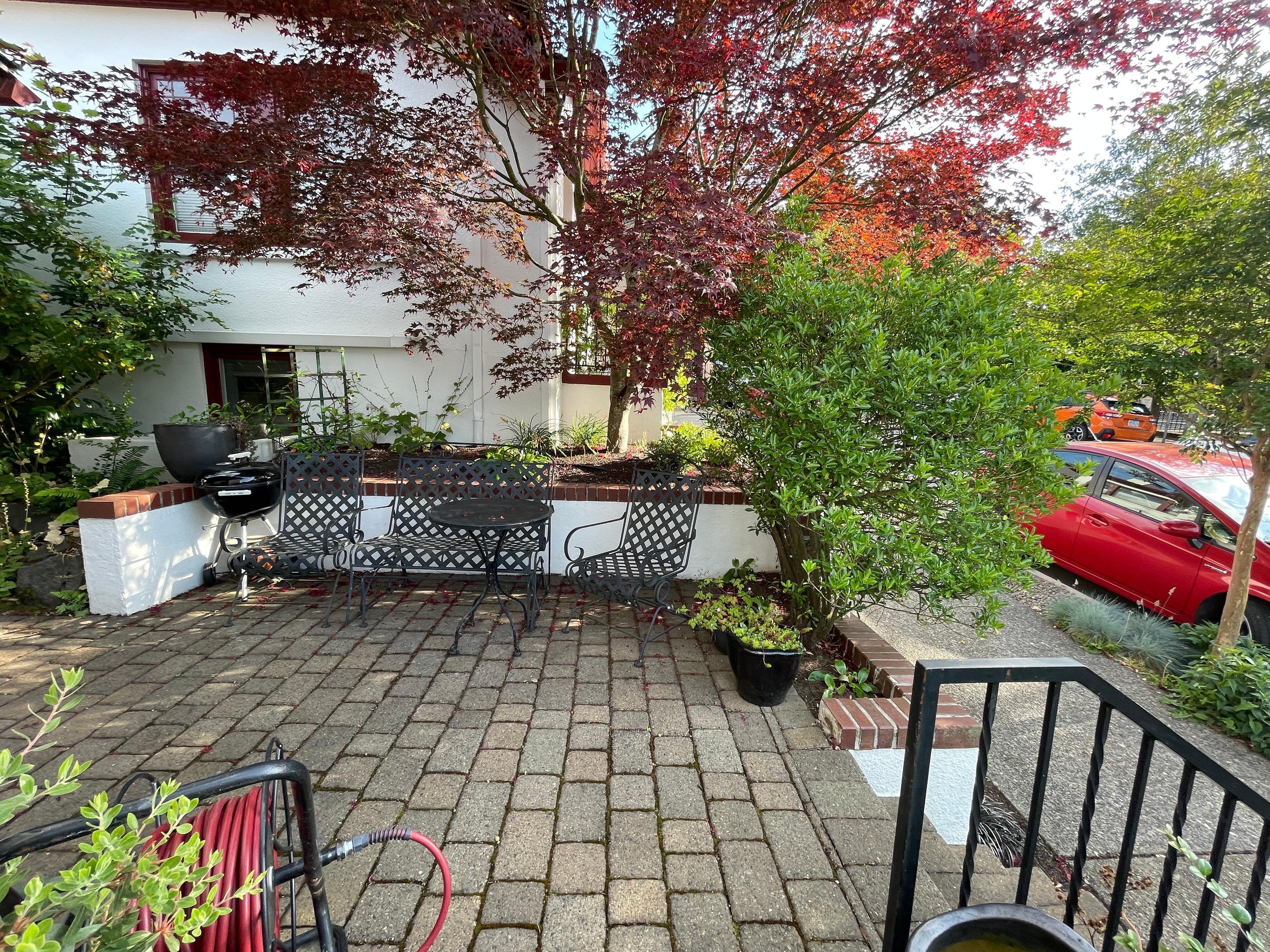 Morning coffee on the back area.