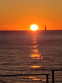 Sunset front the resort property