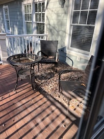 Leaves built up on master room patio.