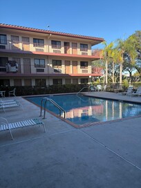 Outside of the hotel. Pool gate remained locked during our 3 day stay.
