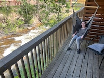 Our room’s balcony overlooking the river