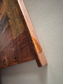 Dusty headboard in the master.