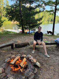 Campfire on the shores of Perch Lake.