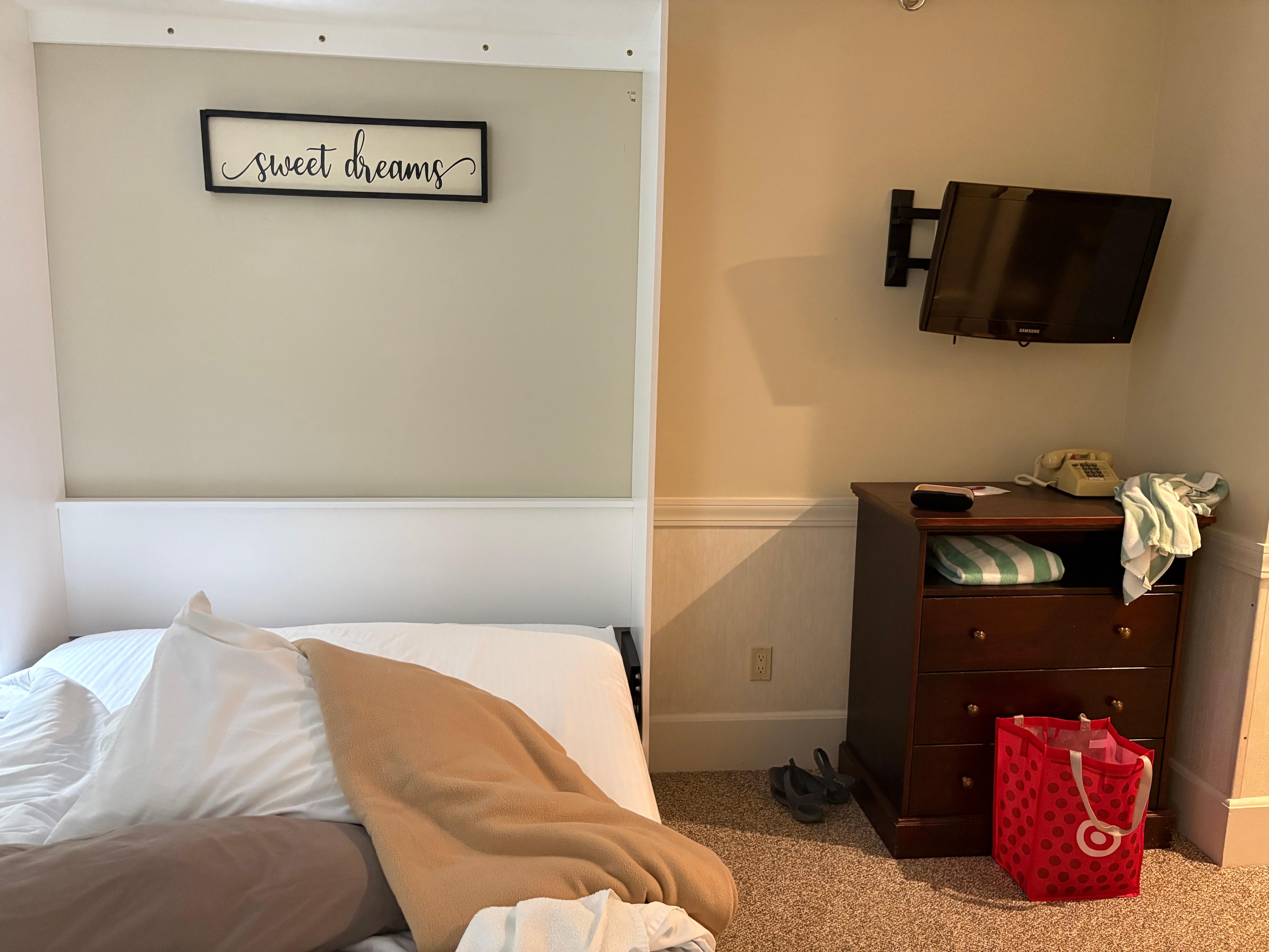 TV position in relation to the bed
