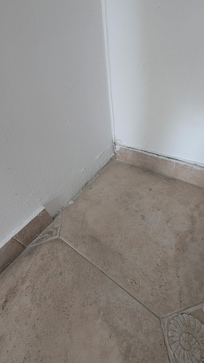 An example of the incomplete trim work we saw throughout the property