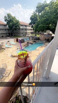 Drinking my watermelon water in the patio