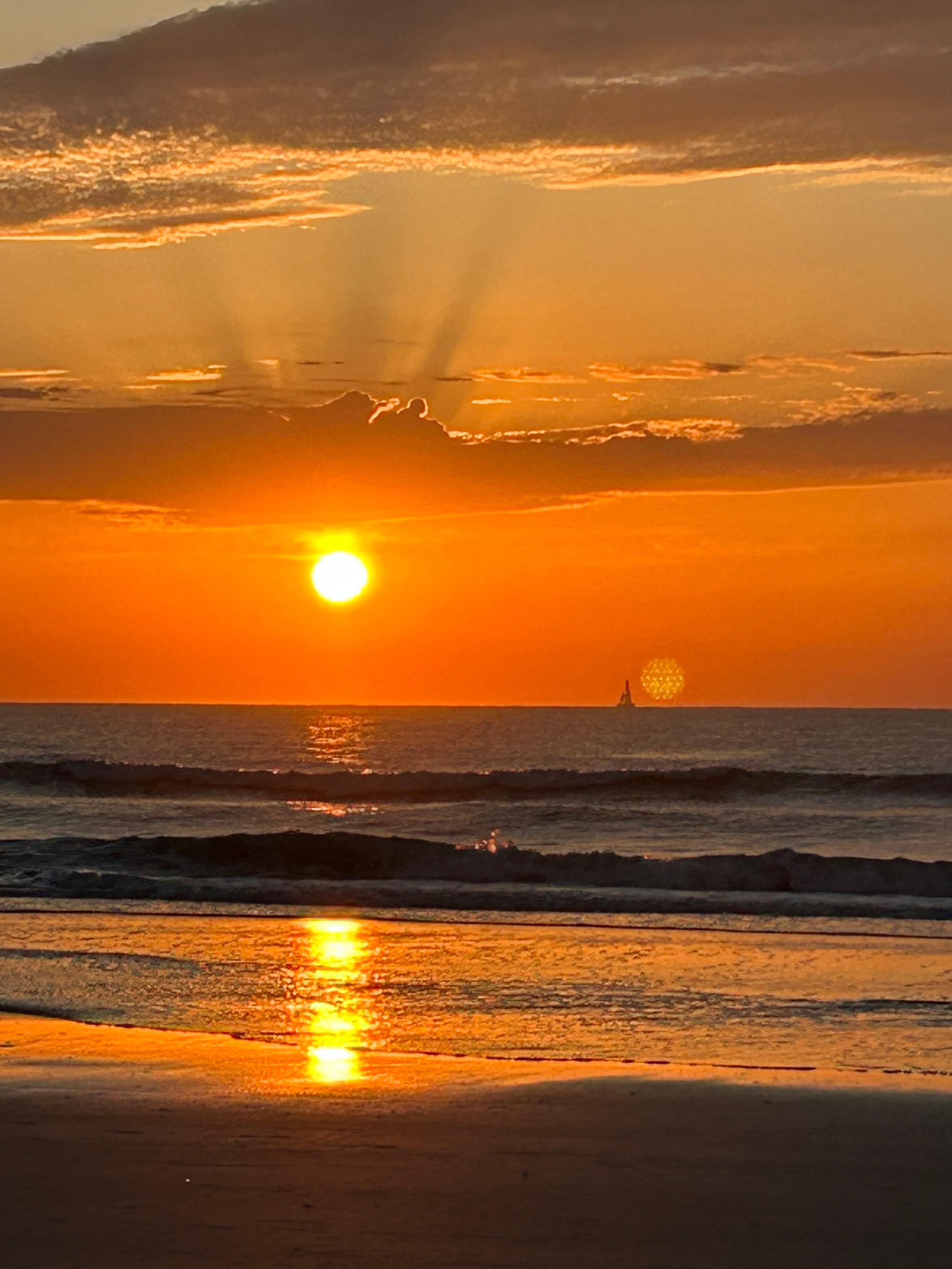 Walked to the beach for sunrise. 
