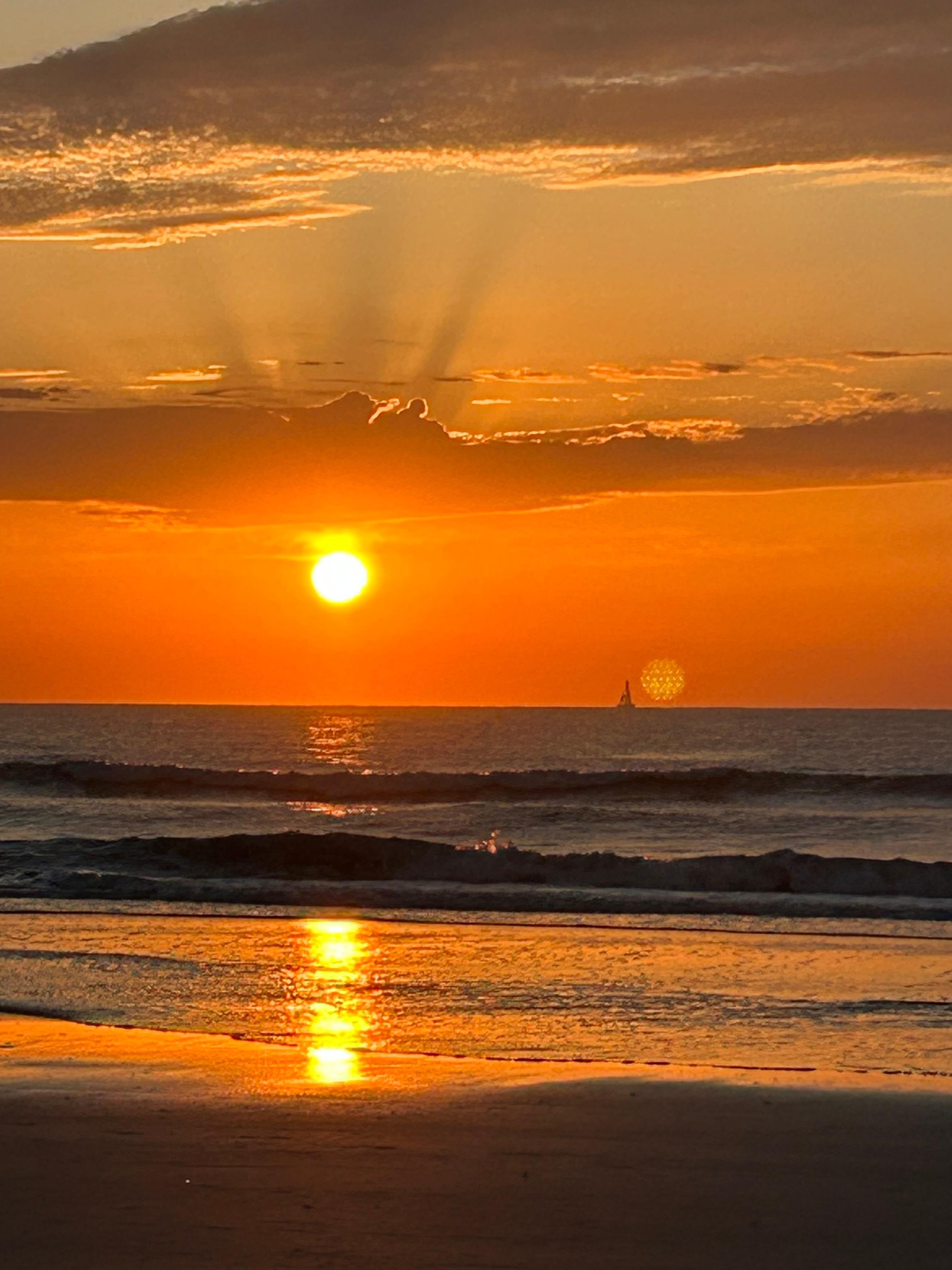 Walked to the beach for sunrise. 