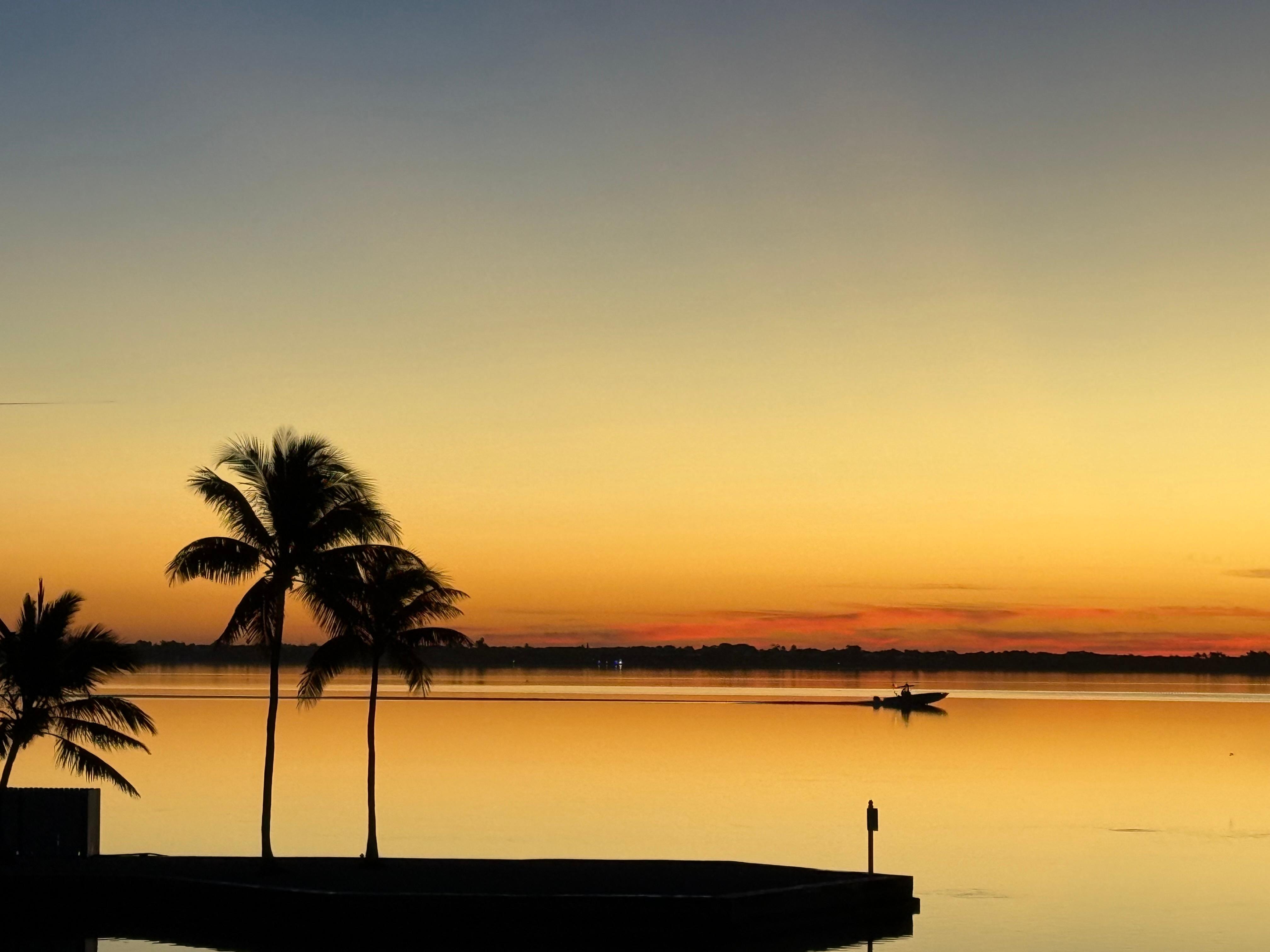 Sunrise viewed from the deck.
