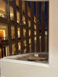 Construction debris in hallways