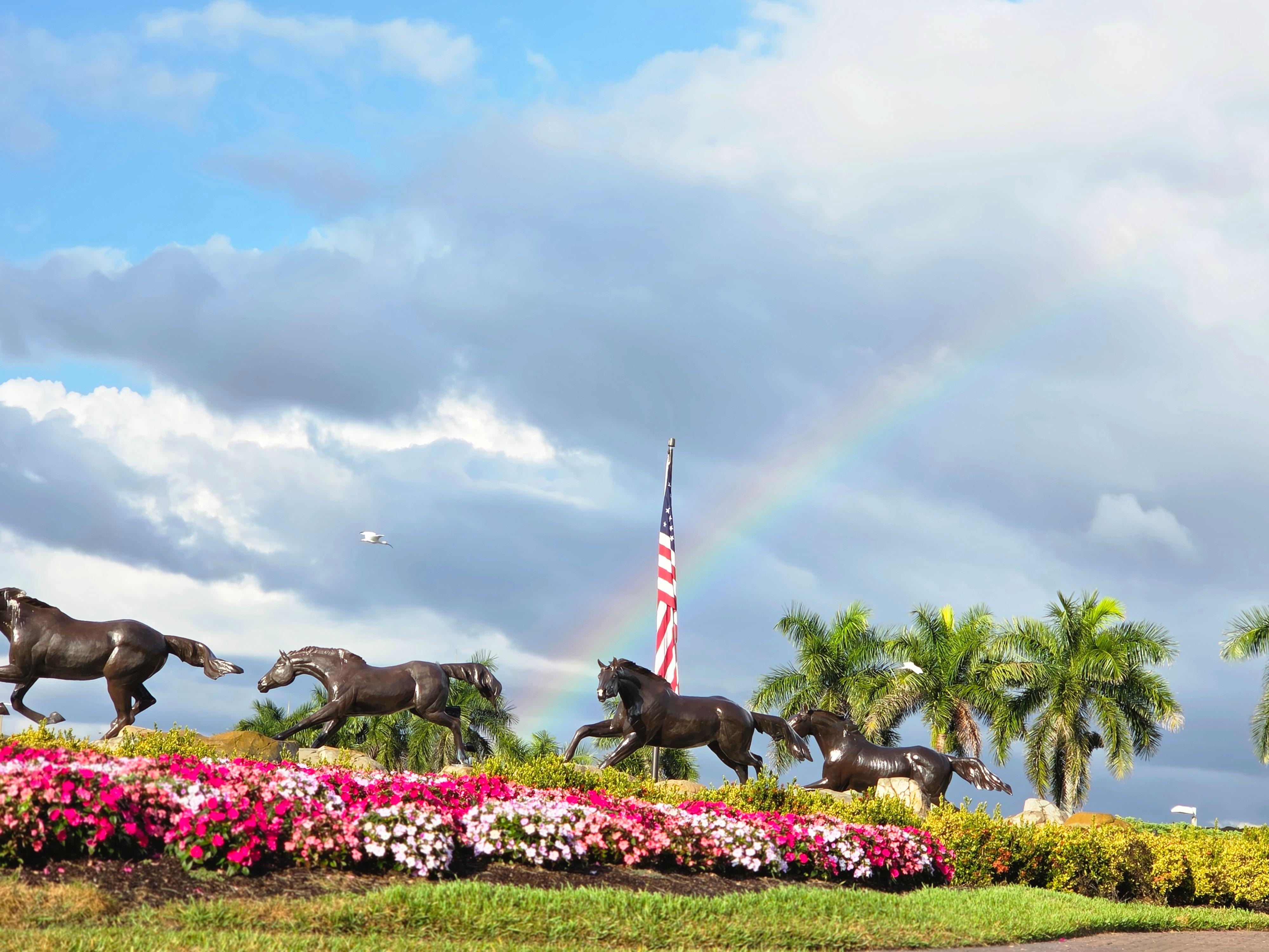 Entrance to the home's area with a rainbow!
