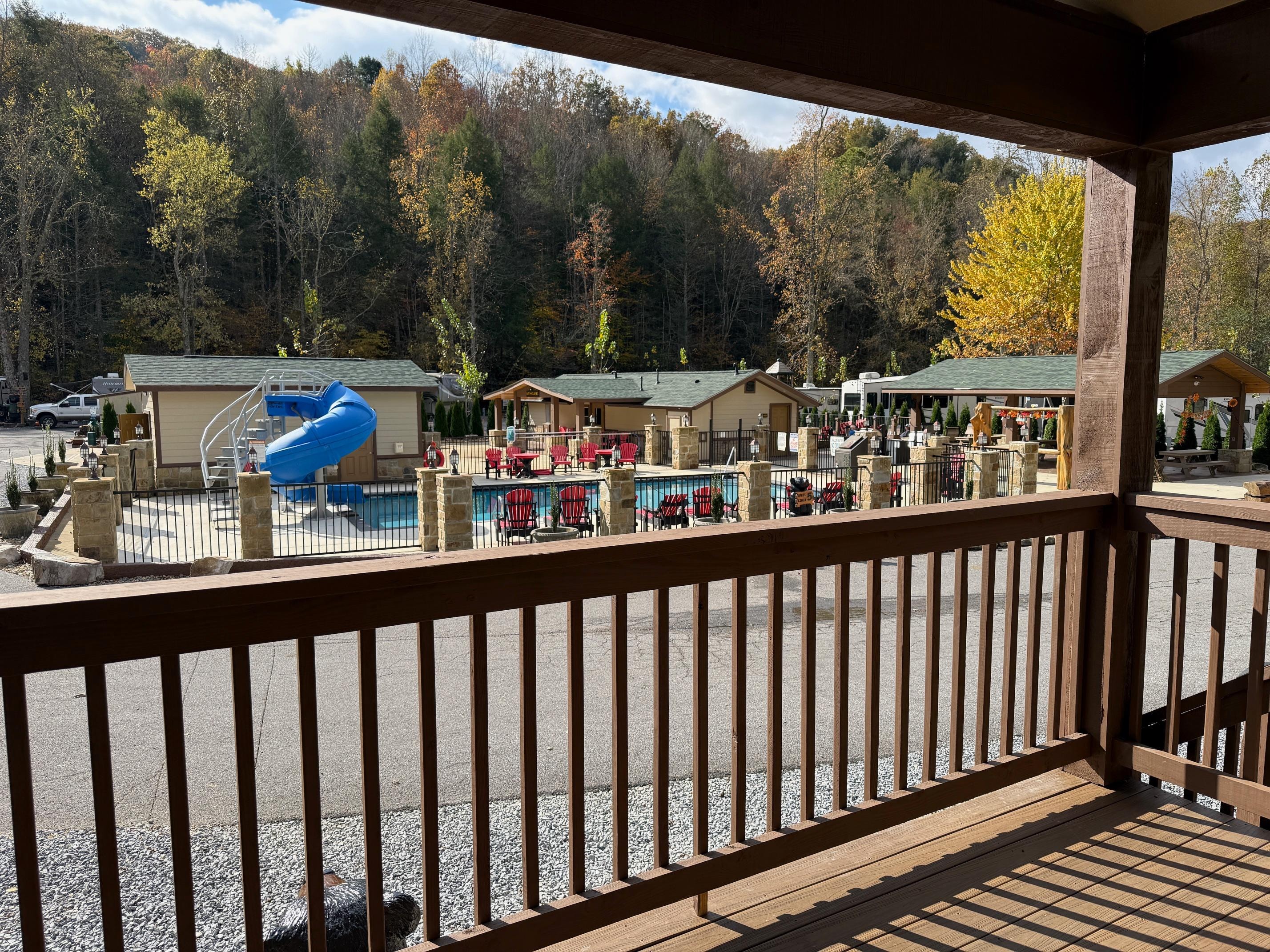 view from front porch of tiny home #71
