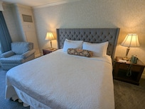 Spacious rooms with a king bed.