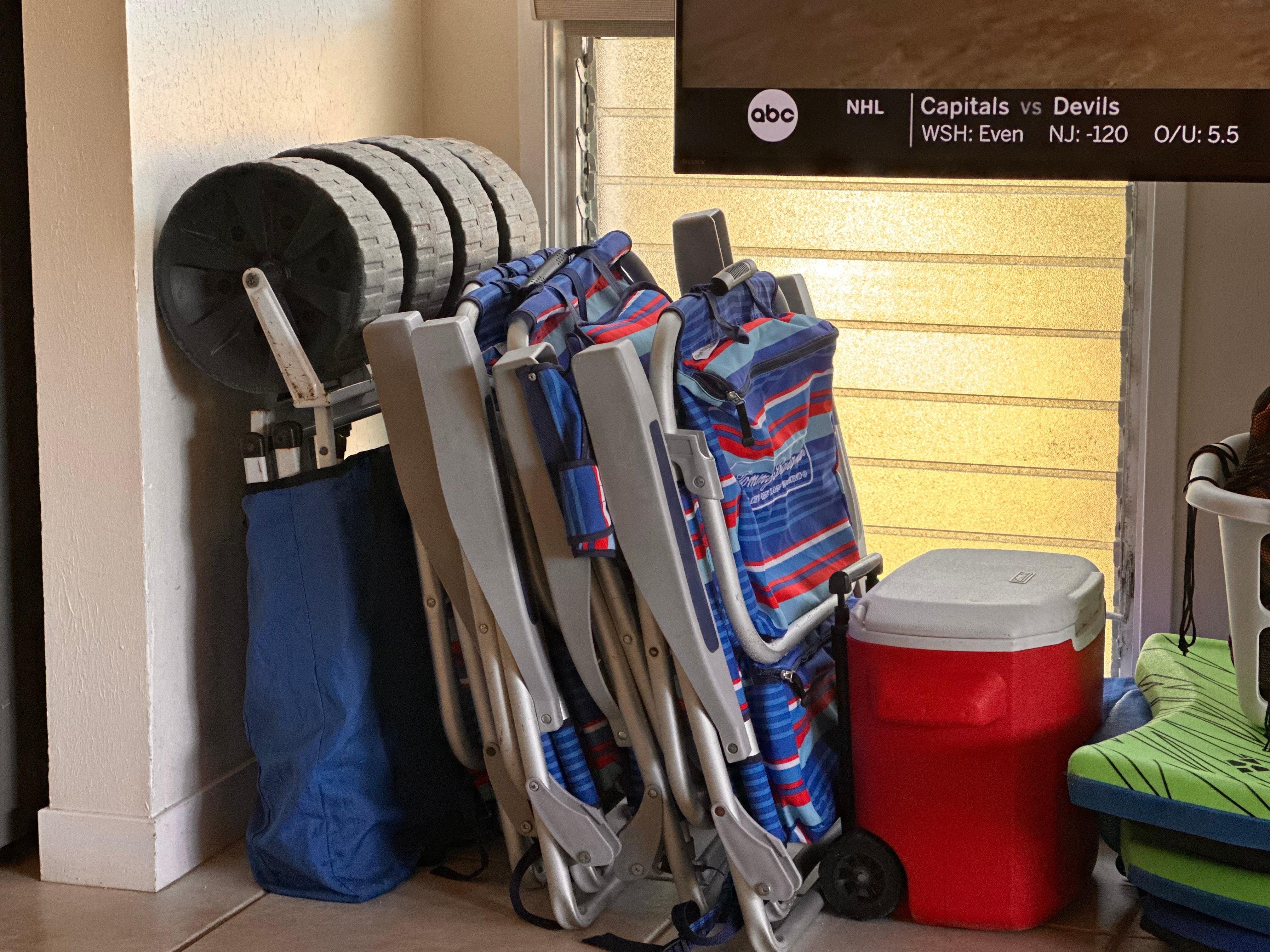 Beach - wagon, chairs, cooler, football, snorkeling gear, boogie boards, etc. 