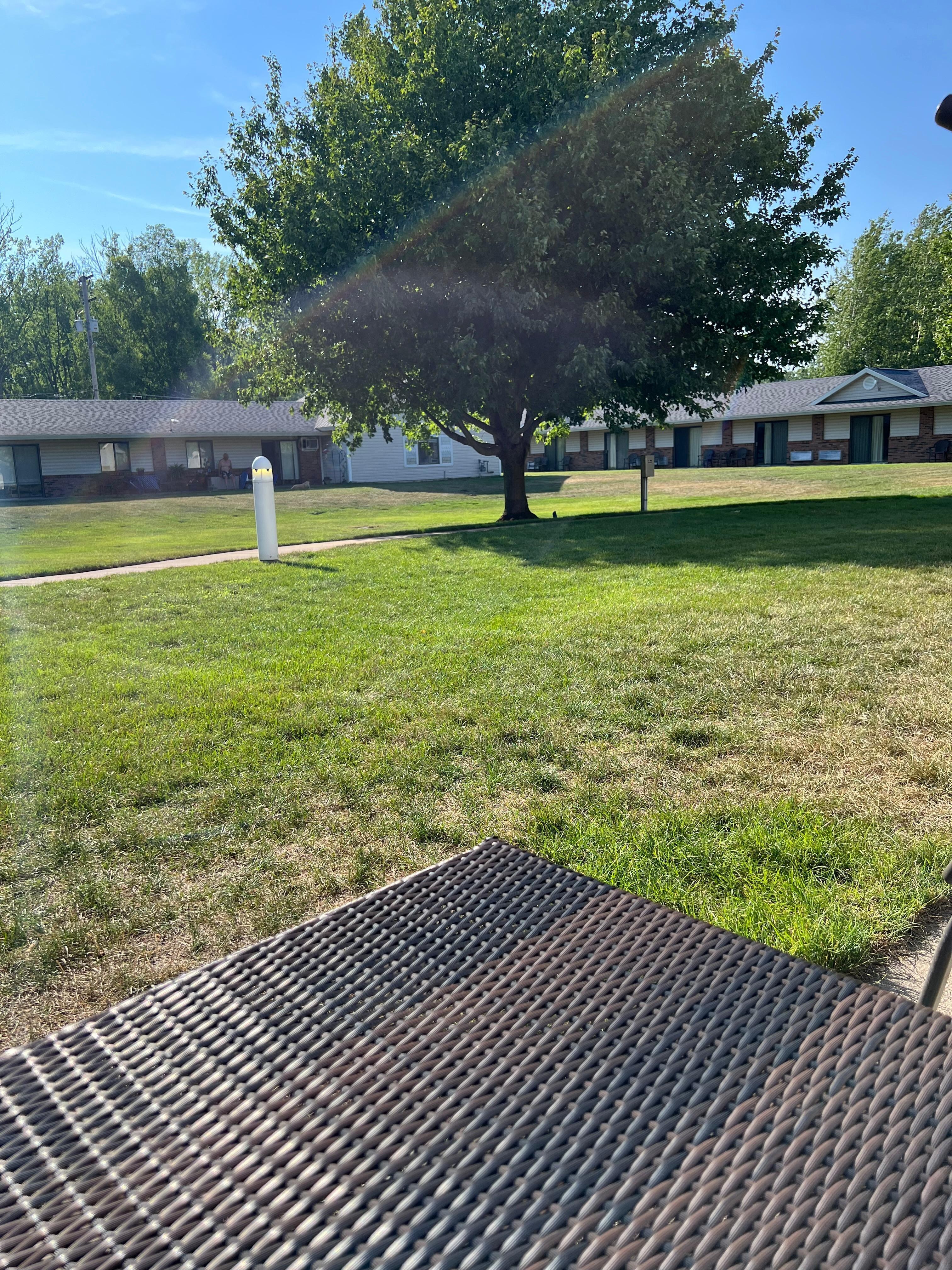 Courtyard view from pool patio area outside 