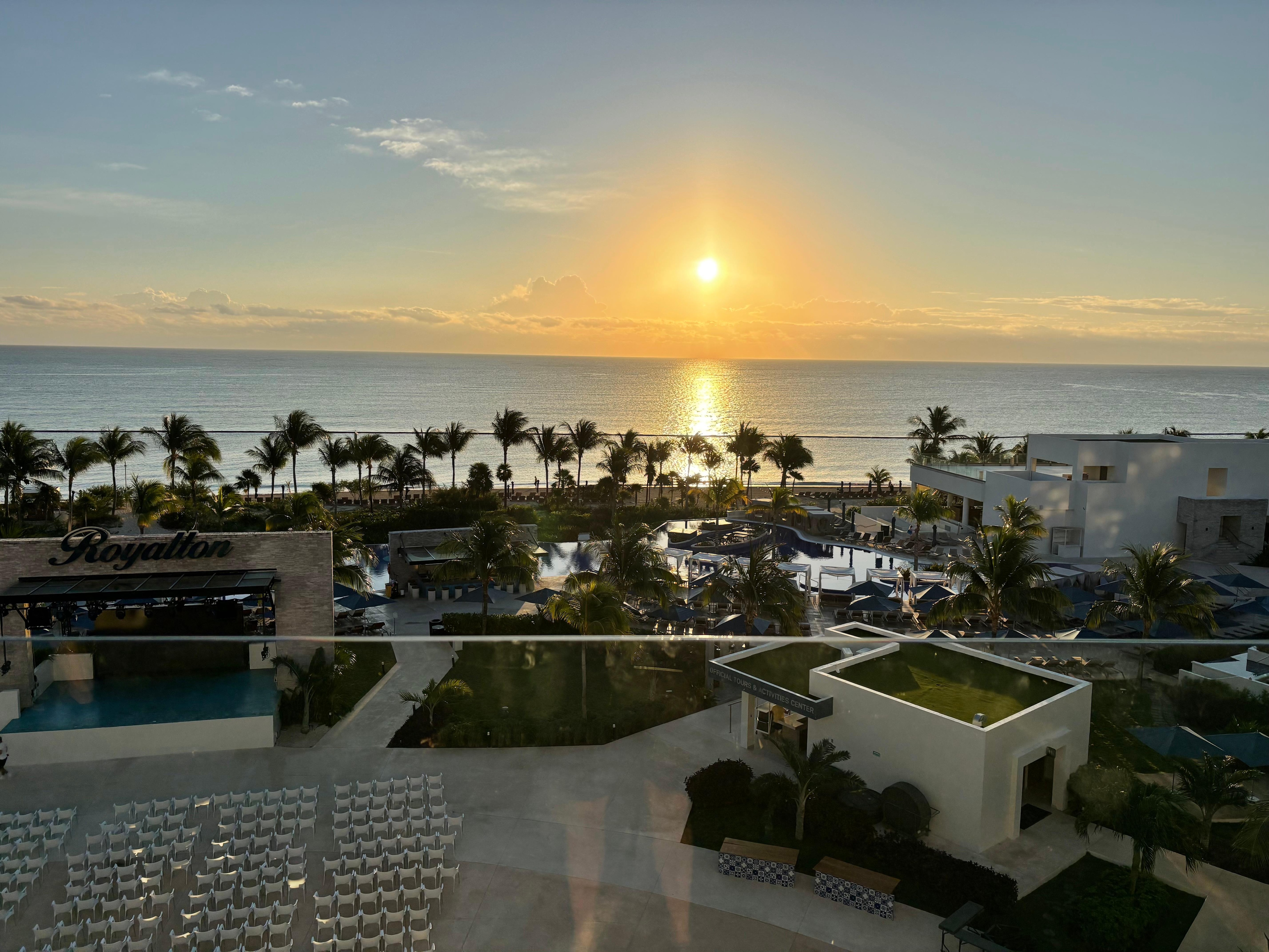 Beautiful sunrise from the yoga deck