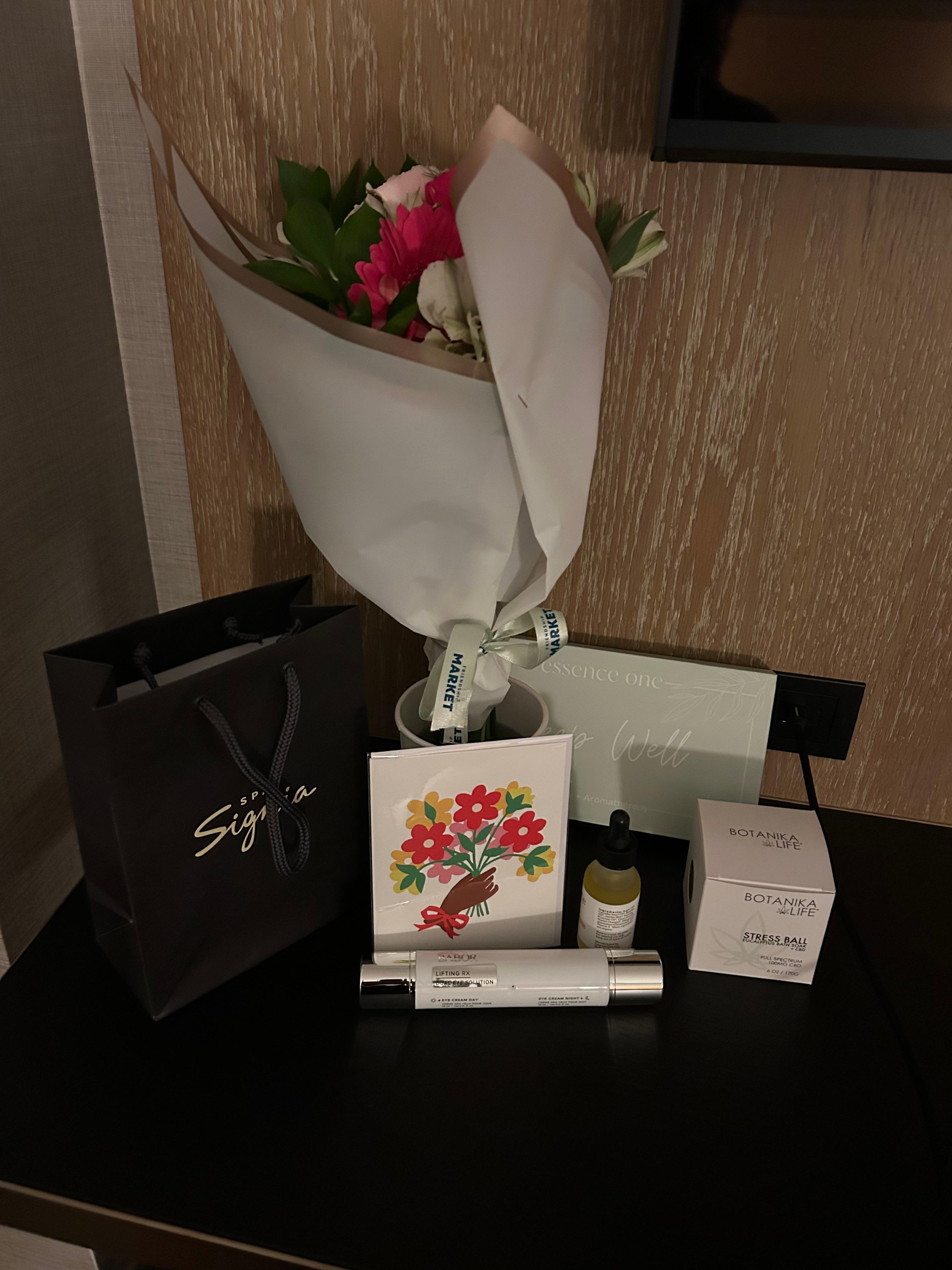 Gifts from their market and their spa 