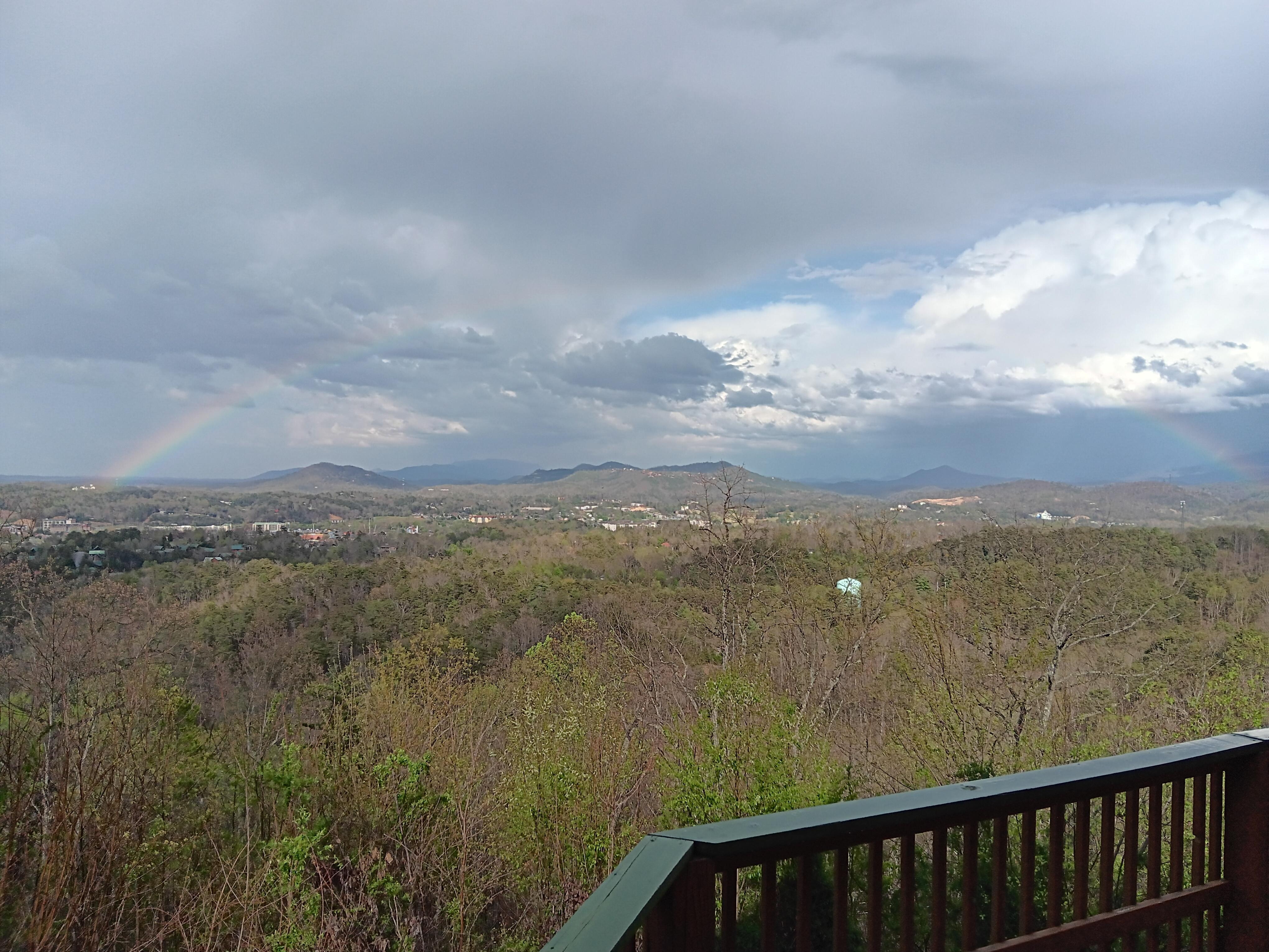 Rainbow over the mountains after a quick rainfall! 