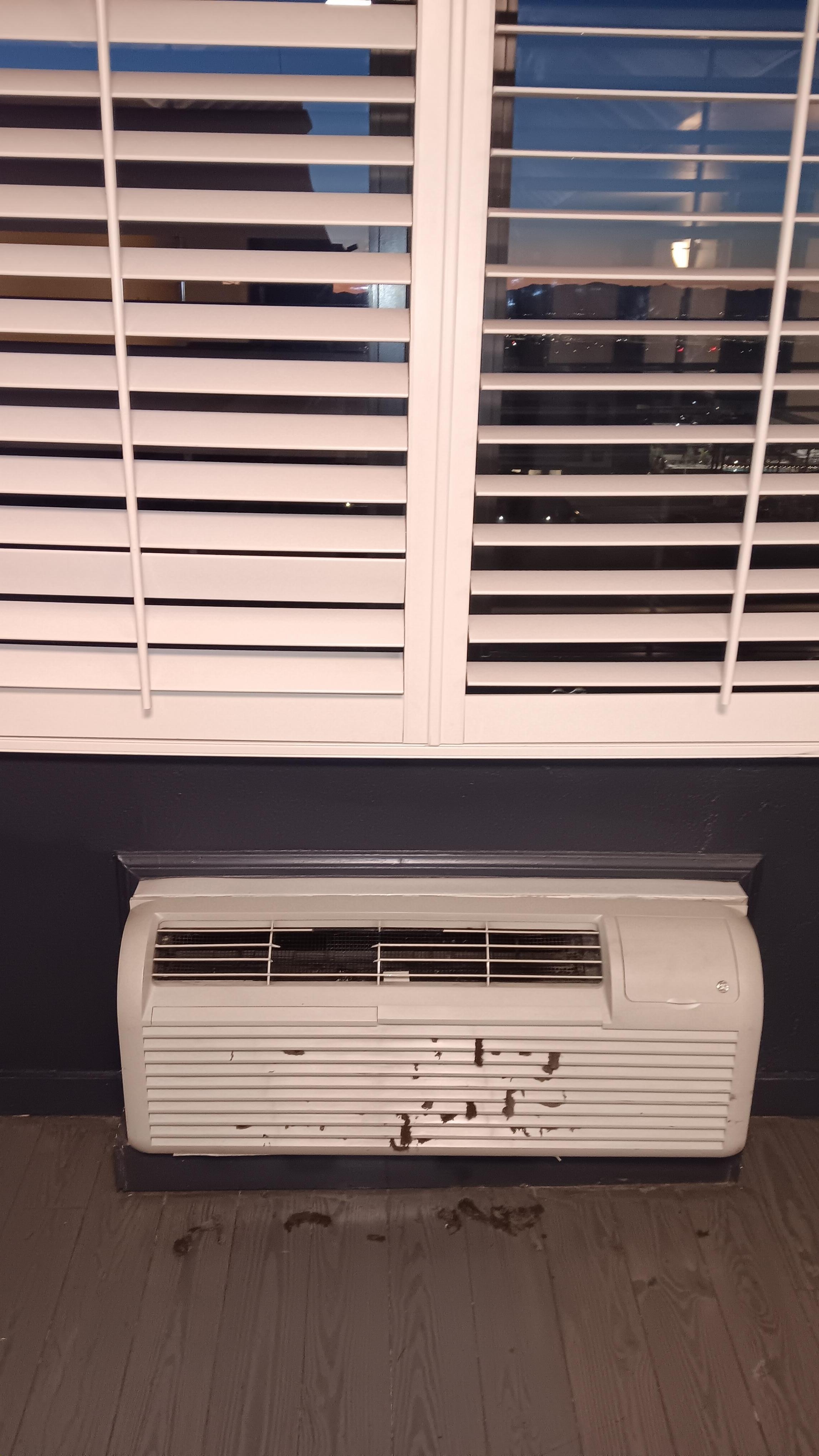 in the elevator waiting area.  only 1 elevator worked