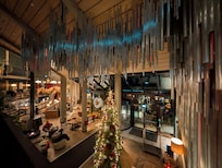 First floor mezzanine overlooking the lobby bar and entrance