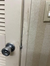 Bathroom door was dented and wouldnt close.