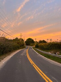 Sunset walks to town