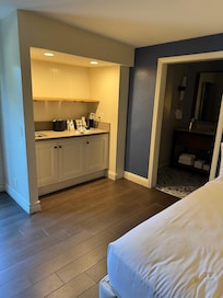 Includes small fridge and microwave