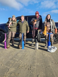Clamming on our last day & the sun came out!
