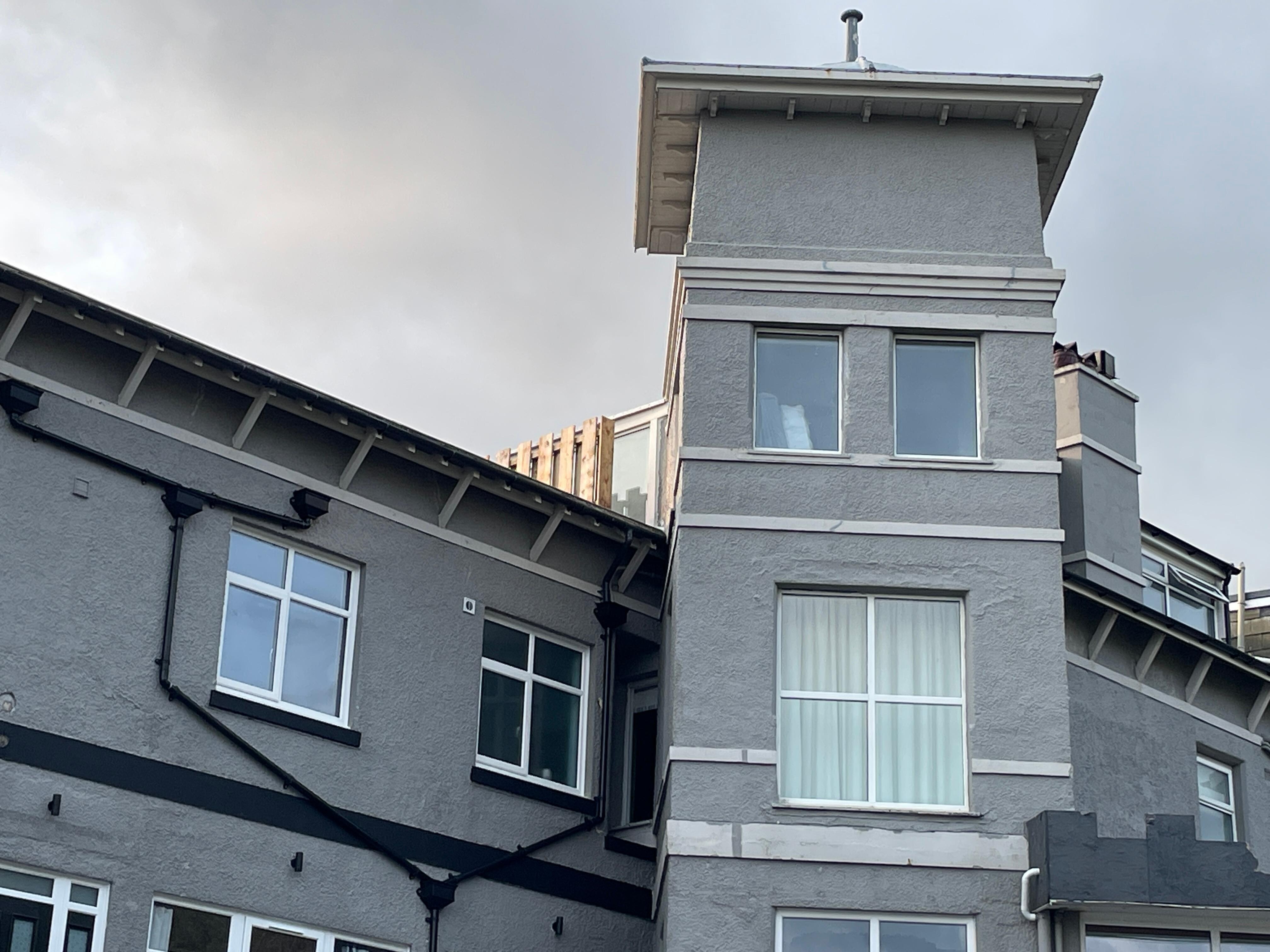 Our room was directly behind that pallet that can be seen on the roof - im assuming work is going on and thats why our view was covered.
