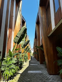 The space between the villa entrances