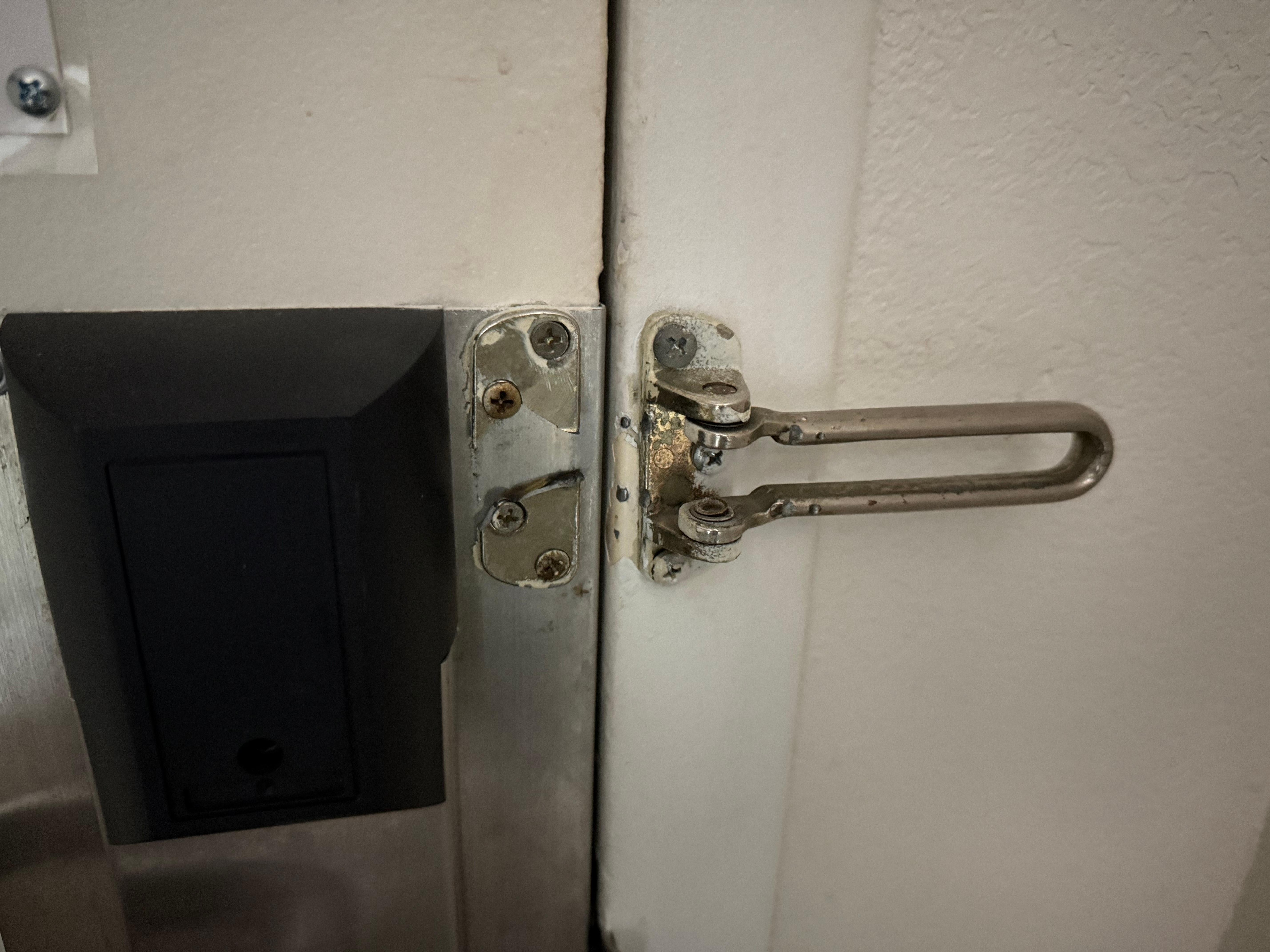 Broken security lock.