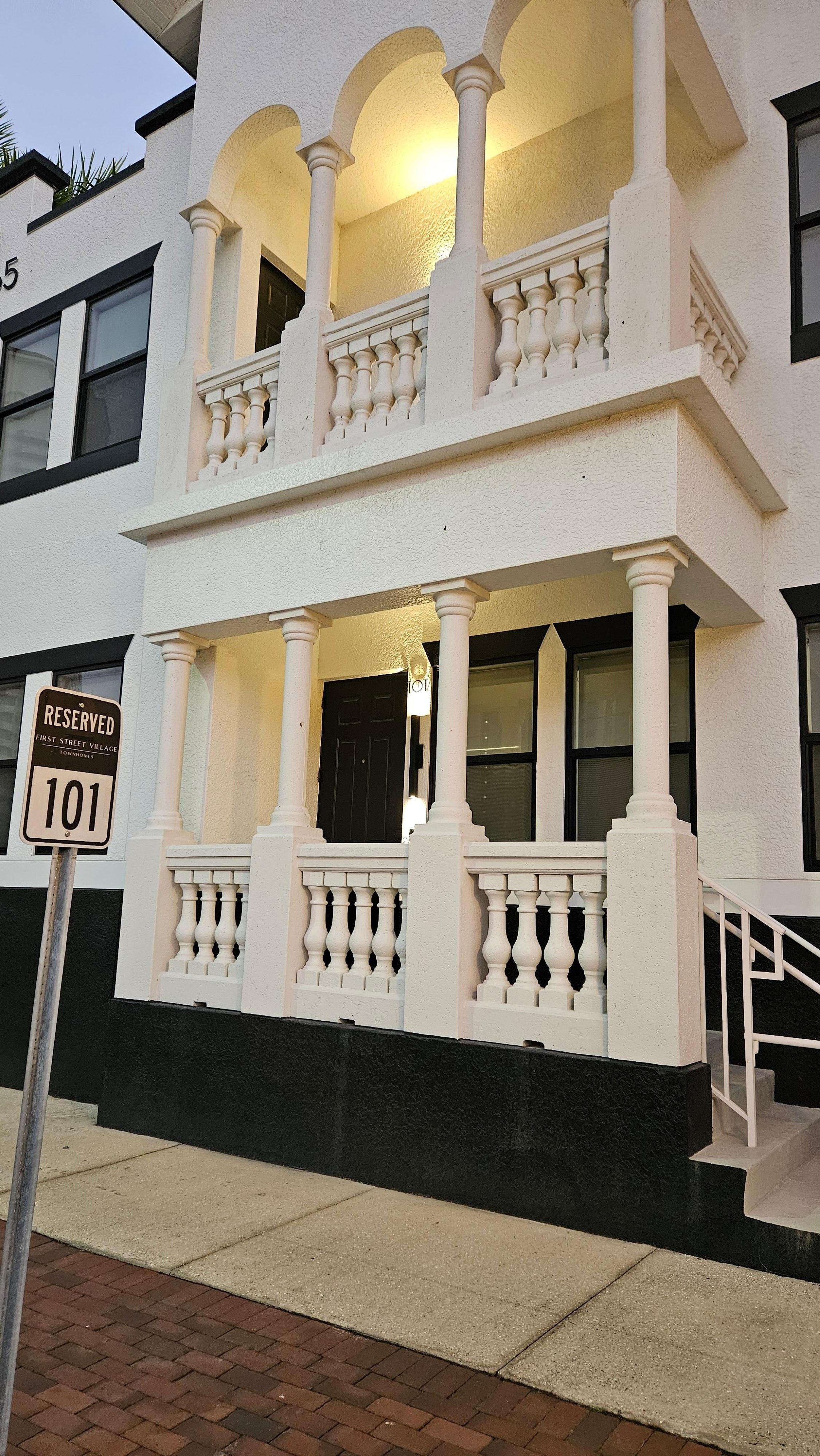 Parking space on the street is only steps from the front door.