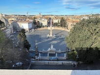 View of Piazza del Popolo from Villa Borghese Gardens (just down the street)