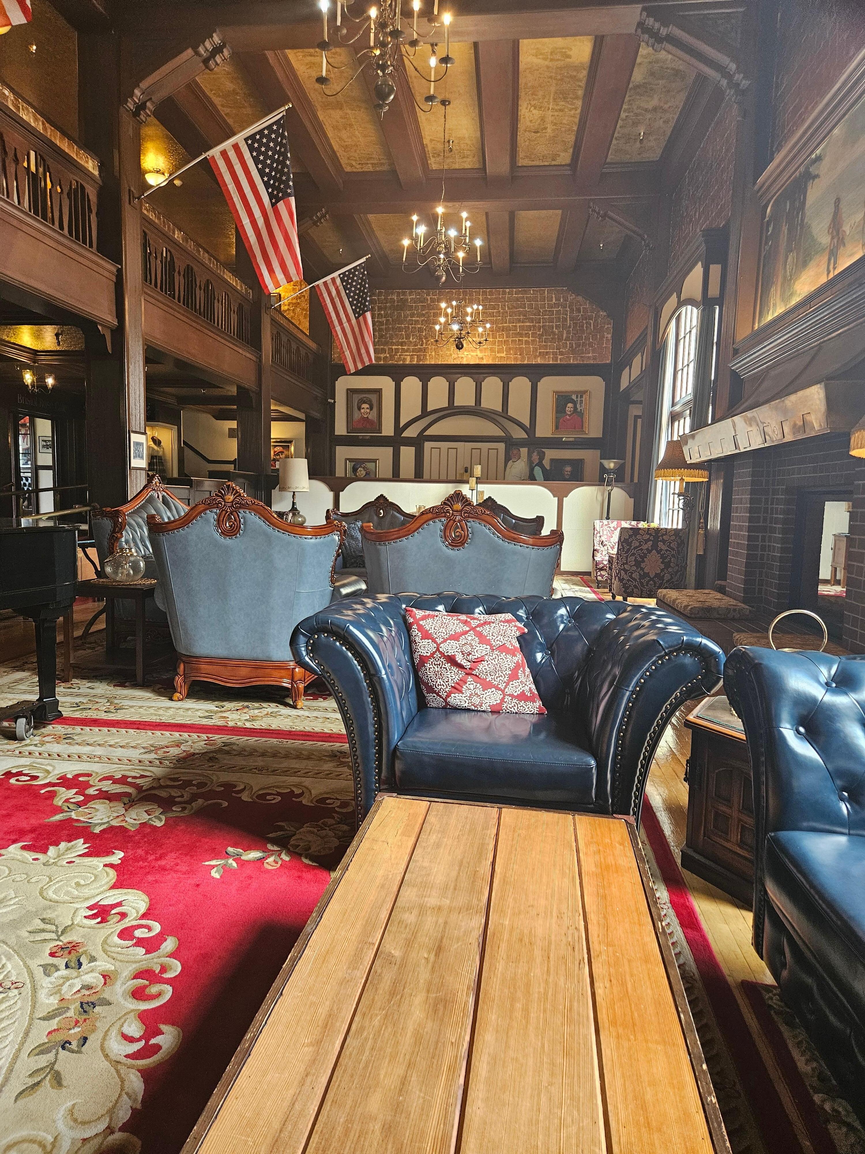 Lobby of hotel.